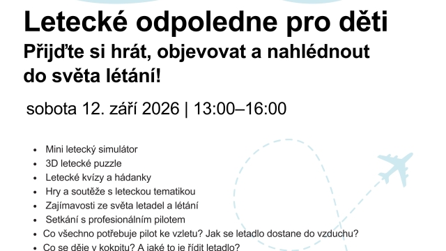 Letecké odpoledne pro děti V KKC Kbely!